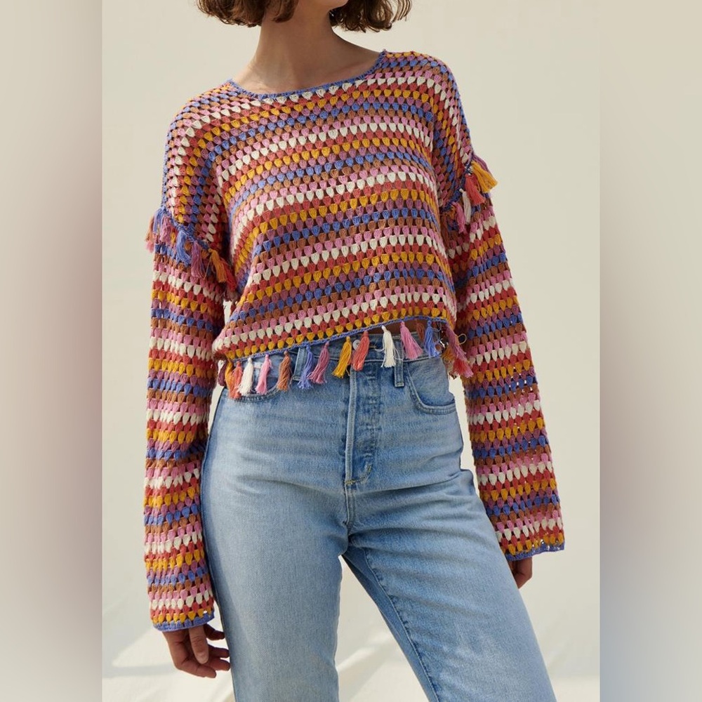 SAYLOR DEMNA CROCHET SWEATER small